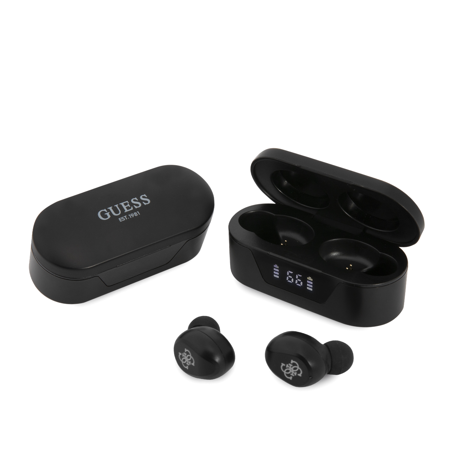 GUTWST31EK_1 Guess Bluetooth Stereo Headset 5.0 True Wireless Ασύρματα Ακουστικά & θήκη φόρτισης (Μαύρα - GUTWST31EK) - Image 1