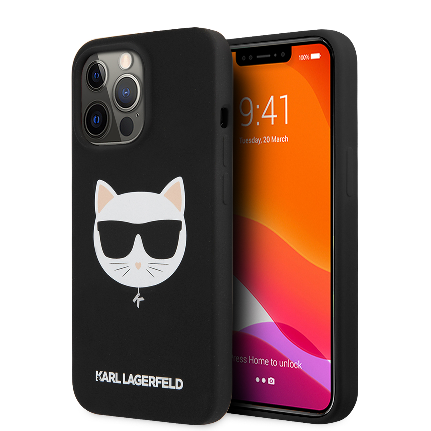 KLHCP13LSLCHBK_1 Karl Lagerfeld 3D Rubber Case Choupette's Head Θήκη προστασίας από σιλικόνη – iPhone 13 Pro (Μαύρο - KLHCP13LSLCHBK) - Image 1