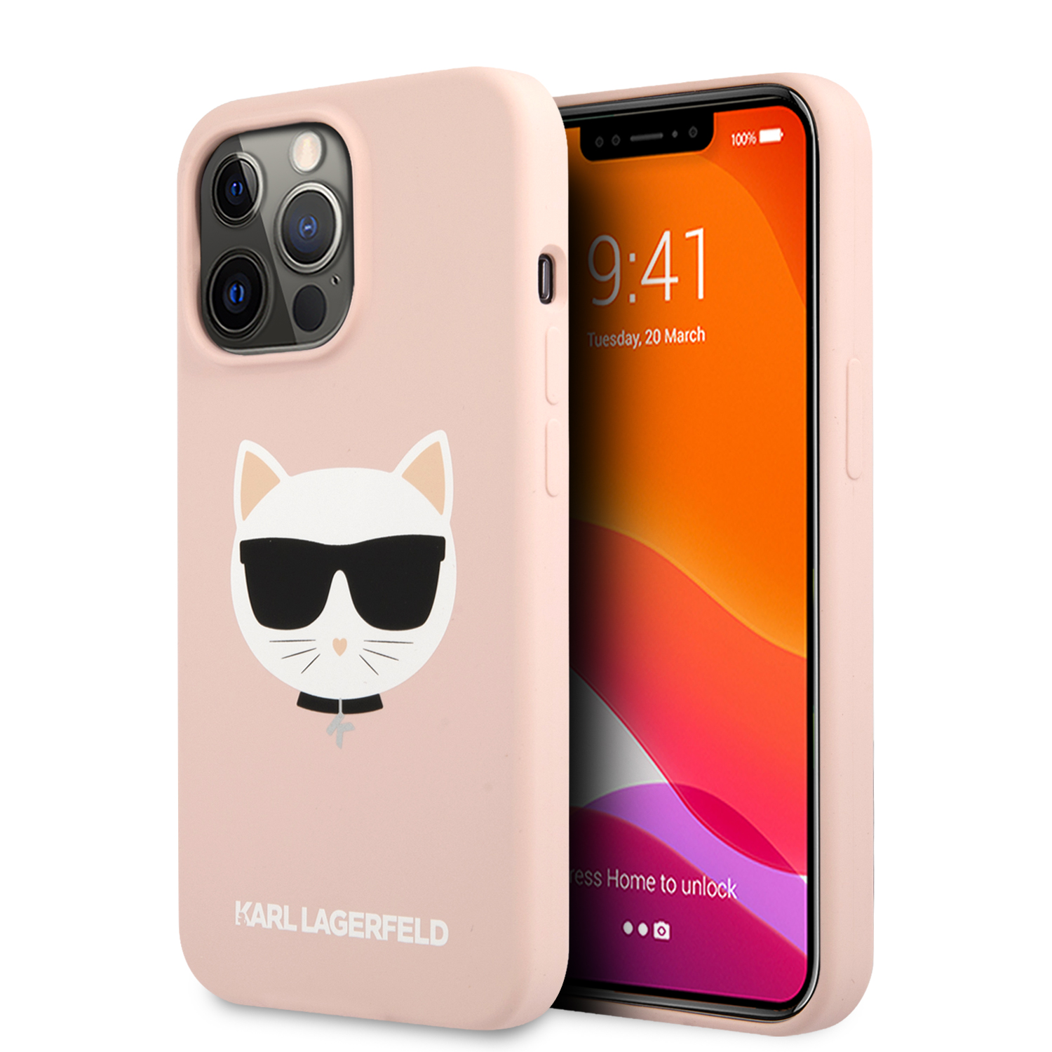 KLHCP13LSLCHLP_1 Karl Lagerfeld 3D Rubber Case Choupette's Head Θήκη προστασίας από σιλικόνη – iPhone 13 Pro (Ροζ - KLHCP13LSLCHLP) - Image 1