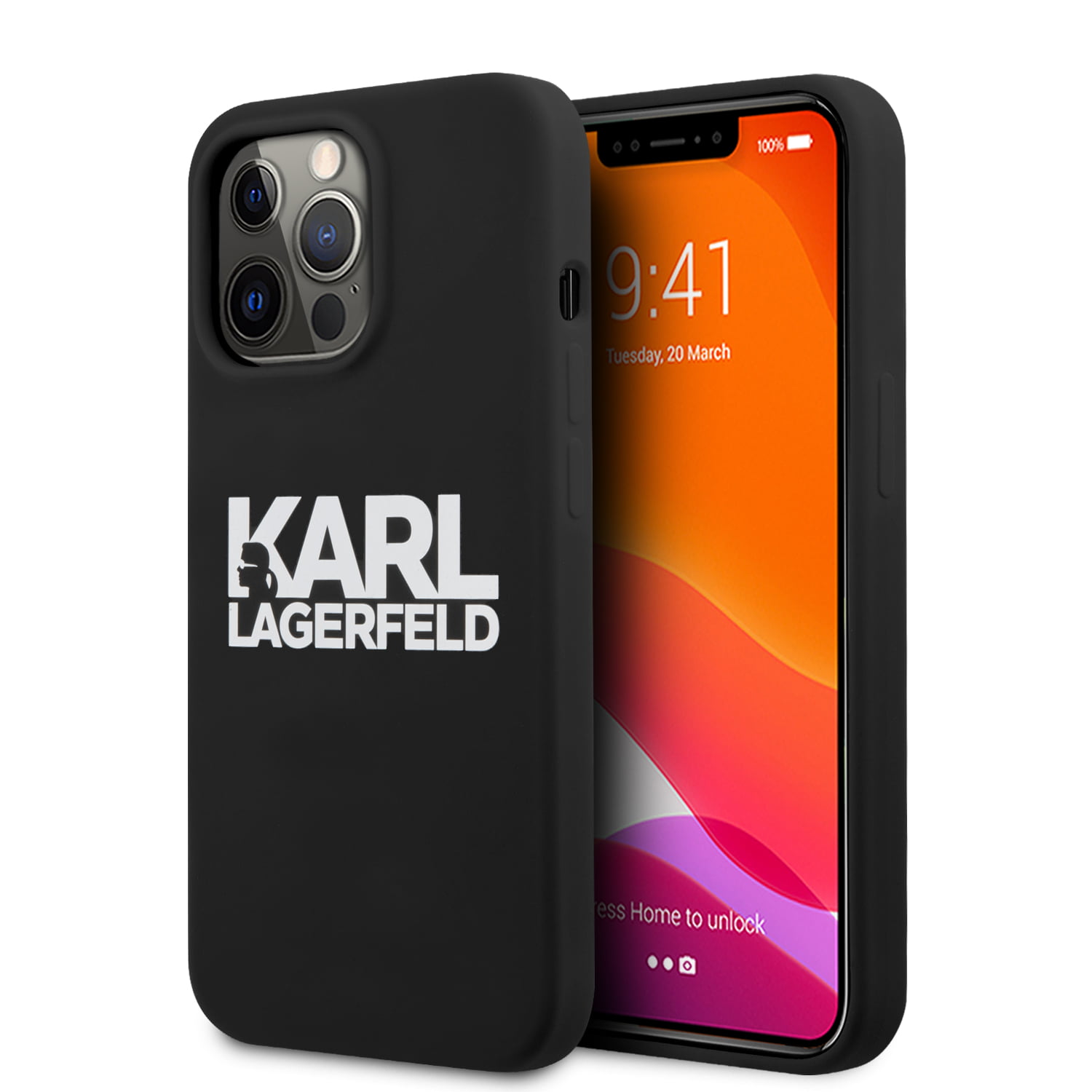 KLHCP13LSLKLRBK_1 Karl Lagerfeld Hard Case Stack Logo Back Θήκη προστασίας – iPhone 13 Pro (Black) - Image 1