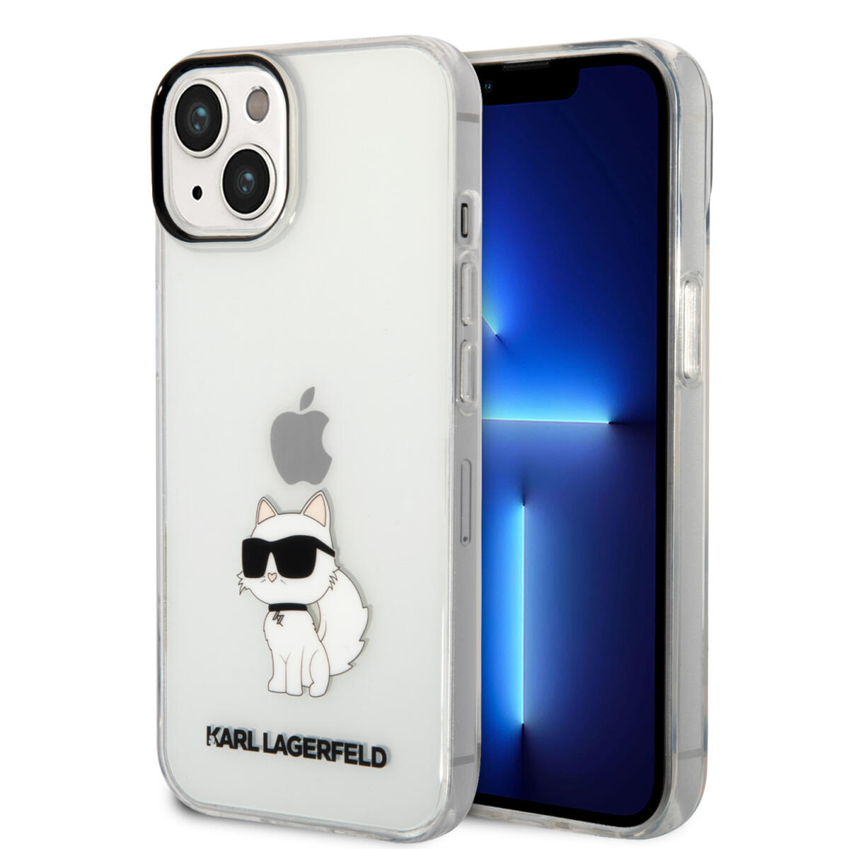 KLHCP14MHNCHTCT_1-compress Karl Lagerfeld Ikonik Back Cover Case Choupette Διάφανη θήκη προστασίας από TPU / PC – iPhone 14 Plus (Clear) - Image 1