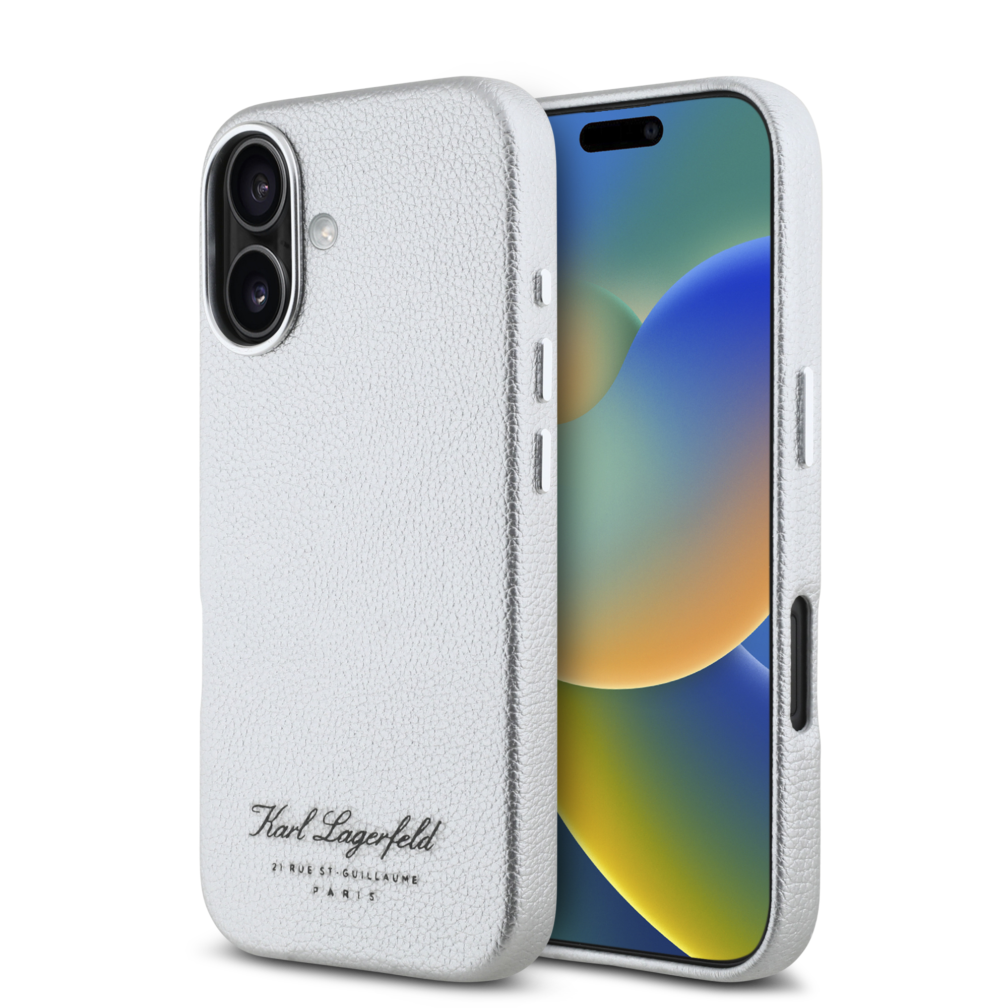 KLHCP16SPGWCMKHG_1 Karl Lagerfeld “Rue St.Guillaume Logo Collection” Θήκη προστασίας από σιλικόνη – iPhone 16 (Γκρι – KLHCP16SPGWCMKHK) - Image 1