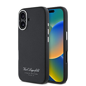 Karl Lagerfeld “Rue St.Guillaume Logo Collection” Θήκη προστασίας από σιλικόνη – iPhone 16 (Μαύρο – KLHCP16SPGWCMKHK)
