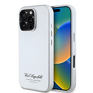 Karl Lagerfeld “Rue St.Guillaume Logo Collection” Θήκη προστασίας από σιλικόνη – iPhone 16 Pro Max (Γκρι – KLHCP16XPGWCMKHK)