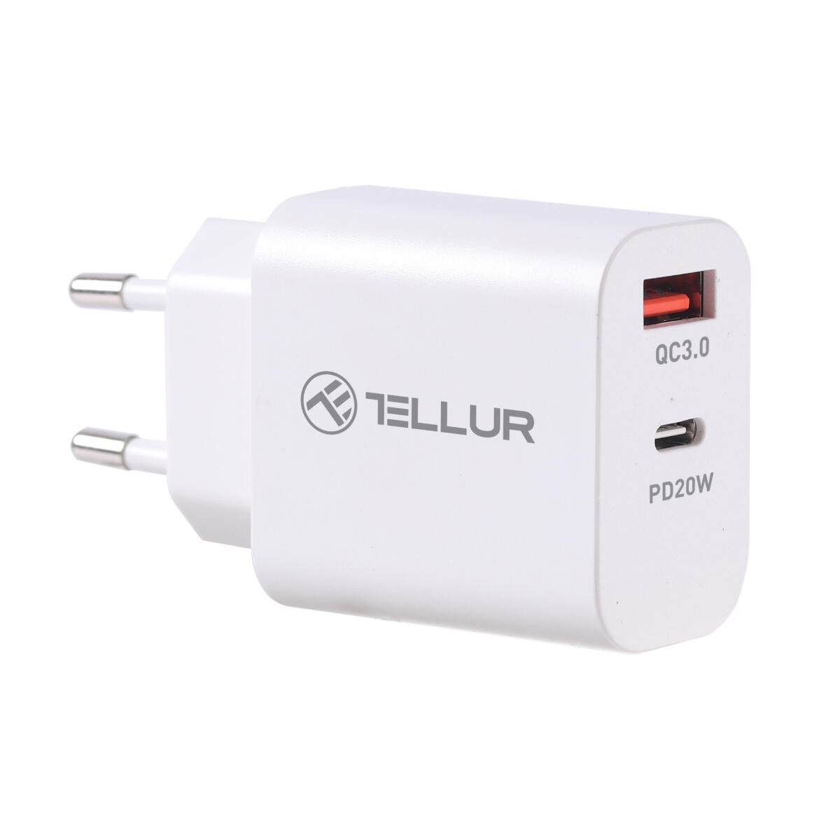 TLL15381-1-scaled-1 Tellur PDHC101 Φορτιστής δύο θυρών 38W PD (PD20W + QC3.0 18W) σε λευκό χρώμα (TLL151381) - Image 1