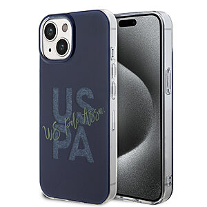 U.S. Polo Assn. Hard Case IML Glitter Script – Θήκη προστασίας από σιλικόνη iPhone 15 (Navy – USHCP15SUGLV)