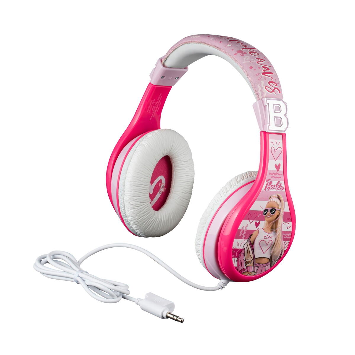 WIKjDjAY-compress eKids Barbie Ενσύρματα Ακουστικά με ασφαλή μέγιστη ένταση ήχου για παιδιά και εφήβους (BE-140) (Λευκό/Ροζ) - Image 1