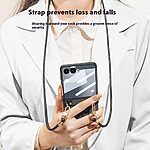 Θήκη Samsung Galaxy Z Flip7 5G GKK Full Premium Protection με προστασία οθόνης Tempered Glass και κορδονάκι για το λαιμό από σκληρό πλαστικό μαύρο - Image 4