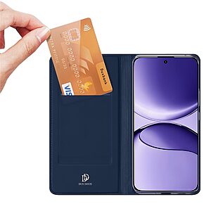 υποδοχή καρτών και μαγνητικό κούμπωμα Flip Wallet από συνθετικό δέρμα και TPU μπλε