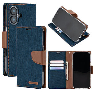 υποδοχές καρτών και μαγνητικό κούμπωμα για iPhone 17 - μπλε/ καφέ