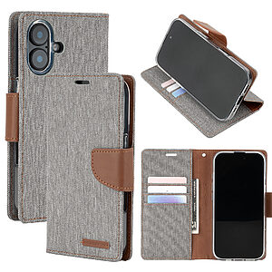 υποδοχές καρτών και μαγνητικό κούμπωμα για iPhone 17 - γκρι/ καφέ