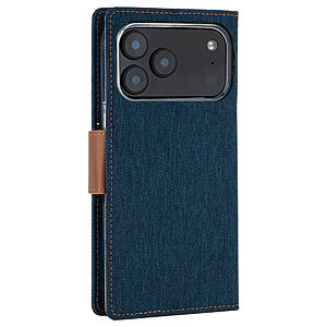 υποδοχές καρτών και μαγνητικό κούμπωμα για iPhone 17 Pro Max - μπλε/ καφέ