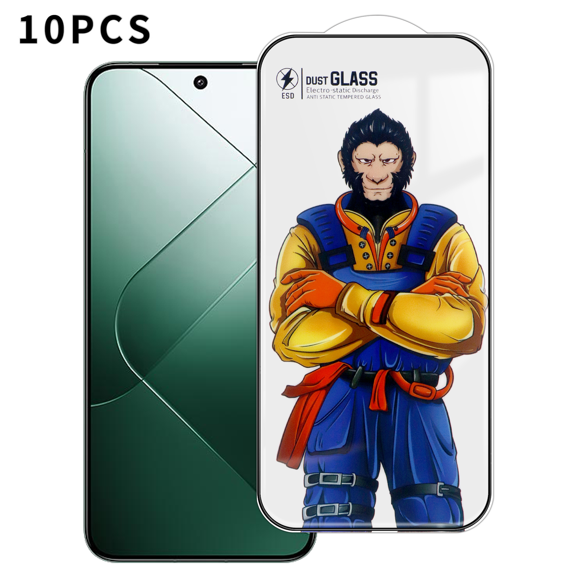For Xiaomi 14 10Pcs Full Screen Protector 3D Arc 120C Anti-Static Silk Printing High Aluminium-silicon Glass Film - As Shown Πακέτο 10 τεμαχίων προστατευτικών γυαλιών πλήρους κάλυψης με 3D καμπύλη άκρη - Κρυστάλλινη διαύγεια και αντιστατική τεχνολογία για το Xiaomi 14
