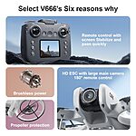 Mini Drone V666 - OEM - Dual HD Camera με Optical Flow Positioning - Γκρι - Εικόνα 2