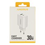 Ταχυφορτιστής Τοίχου AMORUS - GaN 30W - USB-C & USB-A - Dual Port - EU Plug - Εικόνα 7